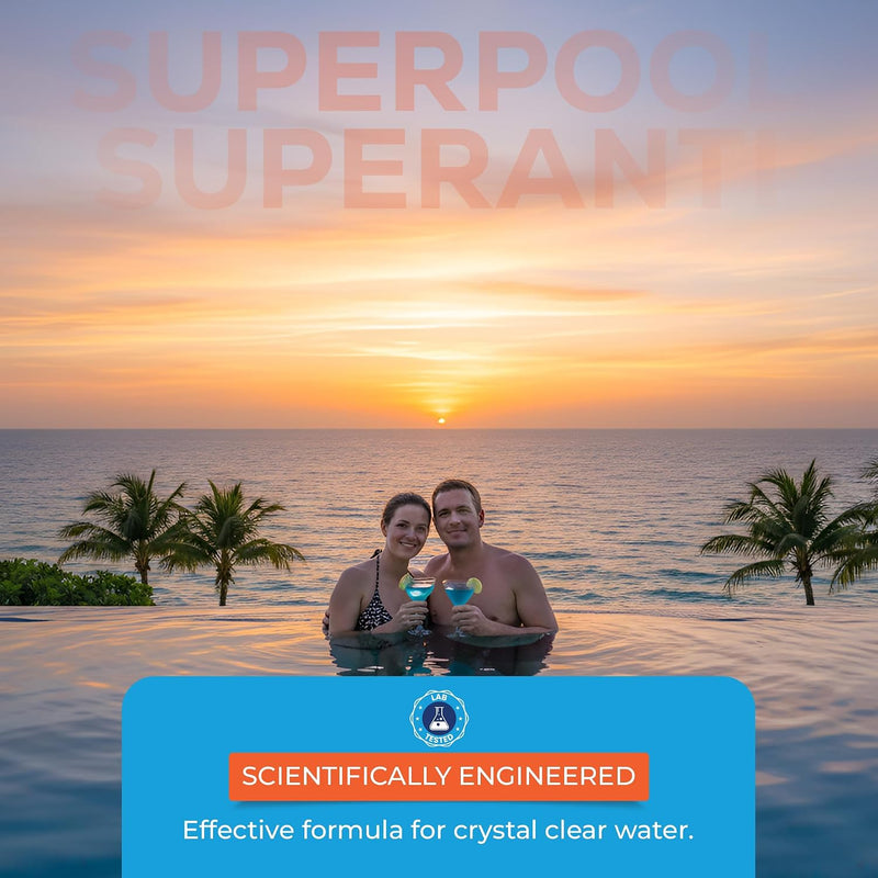 SUPERPOOL™ - Pool & Spa Stain and Scale Control, Hard Water Metal Stain Remover, 1 Quart