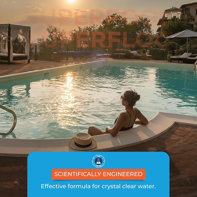 SUPERPOOL™ - Swimming Pool Flocculant – Flock Treatment for Cloudy Pool Water, 1 Quart