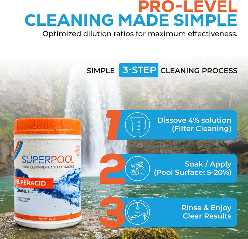 SUPERPOOL™ - Pool Filter Cleaner for Cartridge, Sand & DE Filters, 2.2 lb