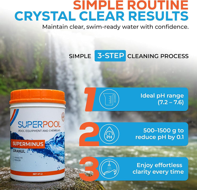 SUPERPOOL™ -pH Down for Pools, Spas & Hot Tubs, Granular pH Decreaser
