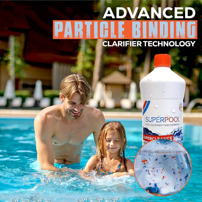 SUPERPOOL™ - Pool Clarifier for Inground & Above Ground Pools, Spas & Hot Tubs, 1 Quart