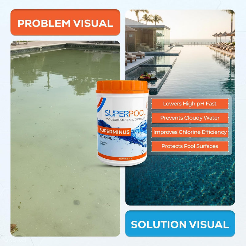 SUPERPOOL™ -pH Down for Pools, Spas & Hot Tubs, Granular pH Decreaser